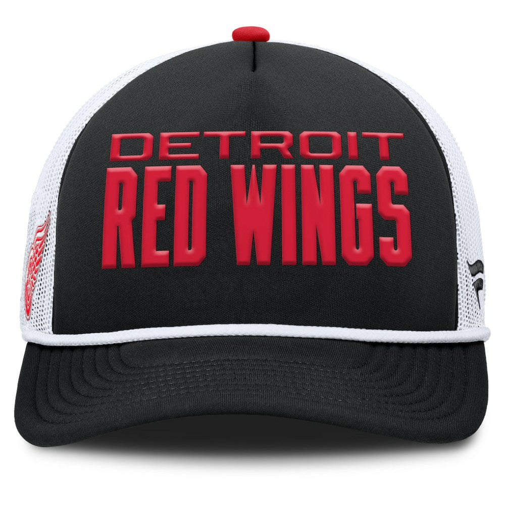 Detroit Red Wings Fanatics Authentic Pro Rink A-Frame Adjustable Hat - Black/White | US 202498892