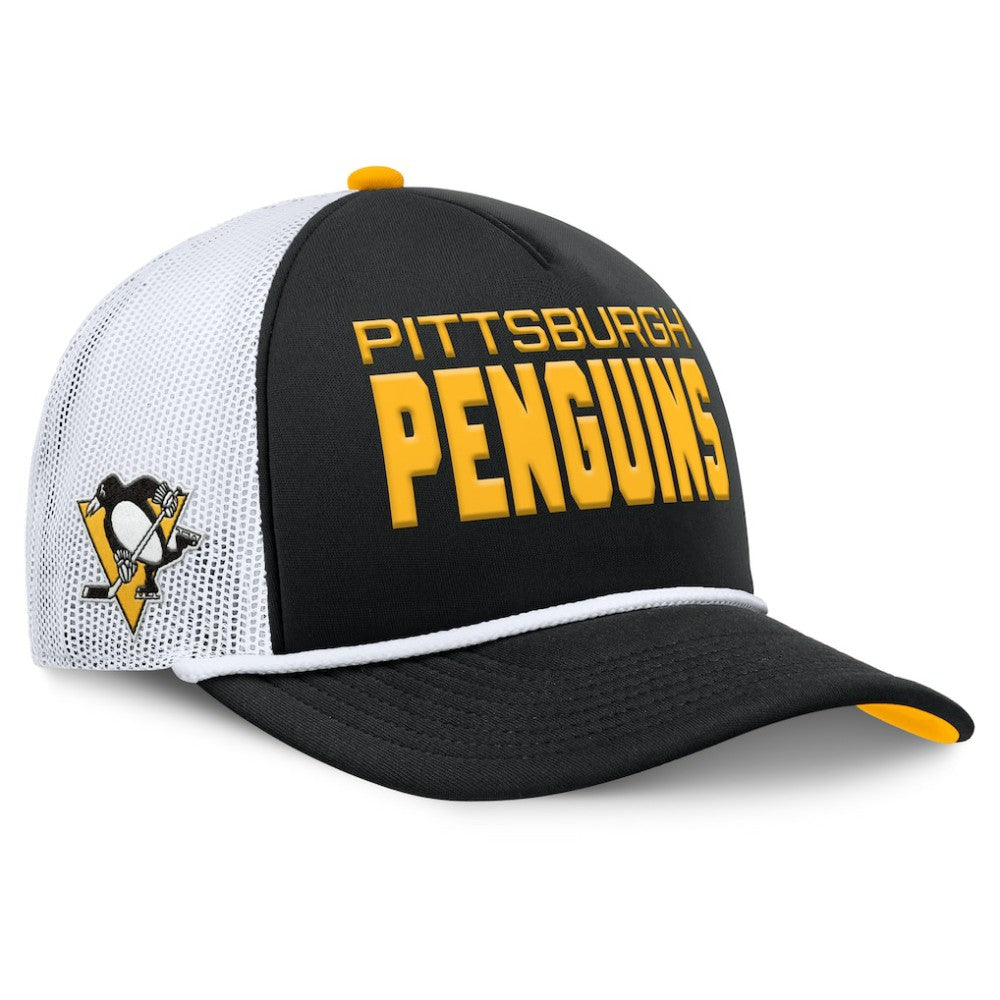 Pittsburgh Penguins Fanatics Authentic Pro Rink A-Frame Adjustable Hat - Black/White | US 202498897