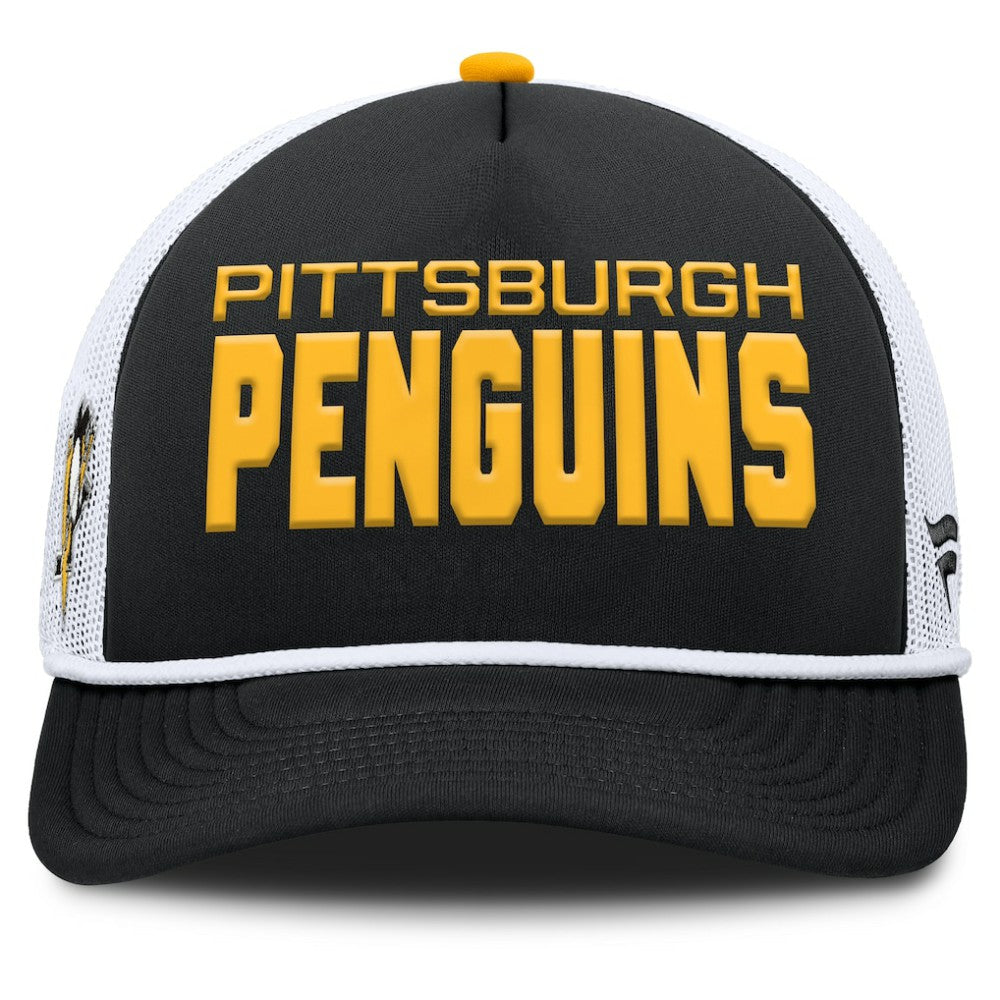 Pittsburgh Penguins Fanatics Authentic Pro Rink A-Frame Adjustable Hat - Black/White | US 202498897