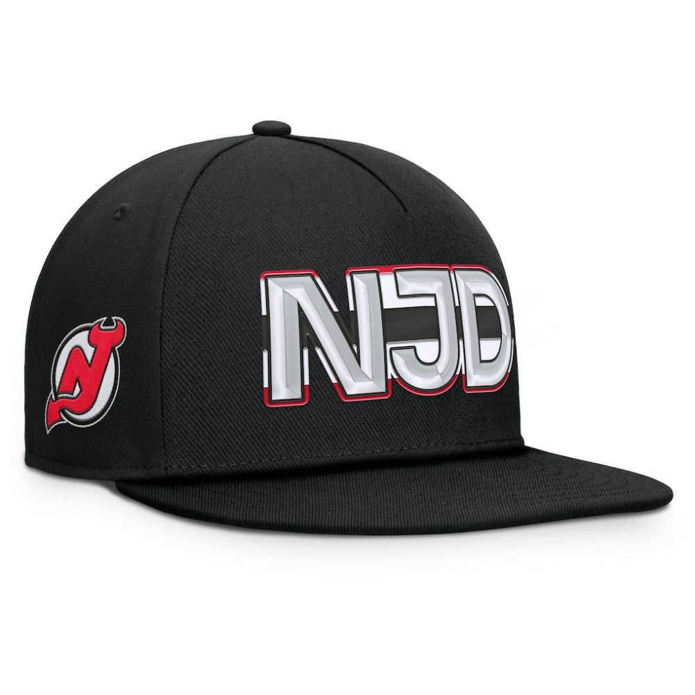 New Jersey Devils Fanatics Authentic Pro Rink Team Code Snapback Hat - Black | US 202498906