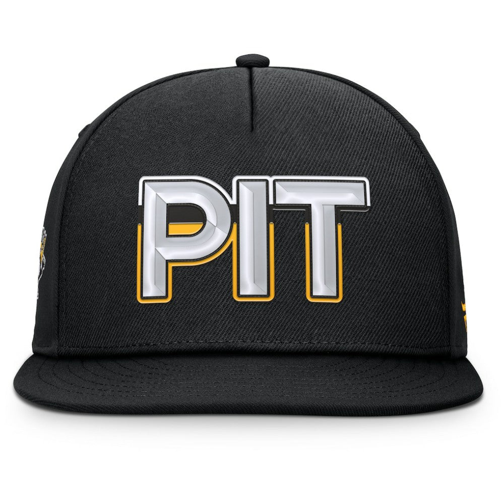 Pittsburgh Penguins Fanatics Authentic Pro Rink Team Code Snapback Hat - Black | US 202498912