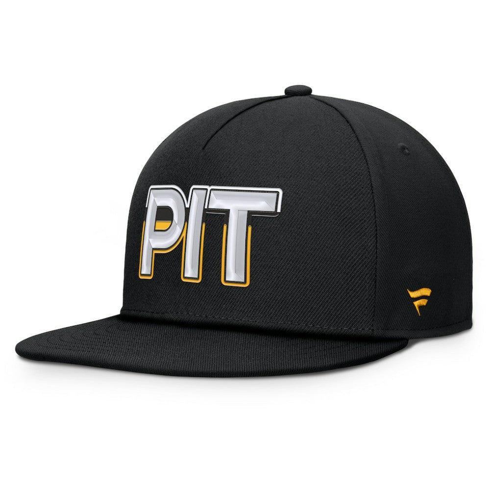 Pittsburgh Penguins Fanatics Authentic Pro Rink Team Code Snapback Hat - Black | US 202498912