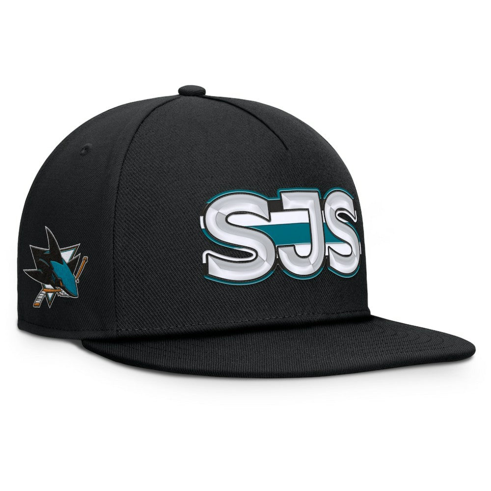San Jose Sharks Fanatics Authentic Pro Rink Team Code Snapback Hat - Black | US 202498913