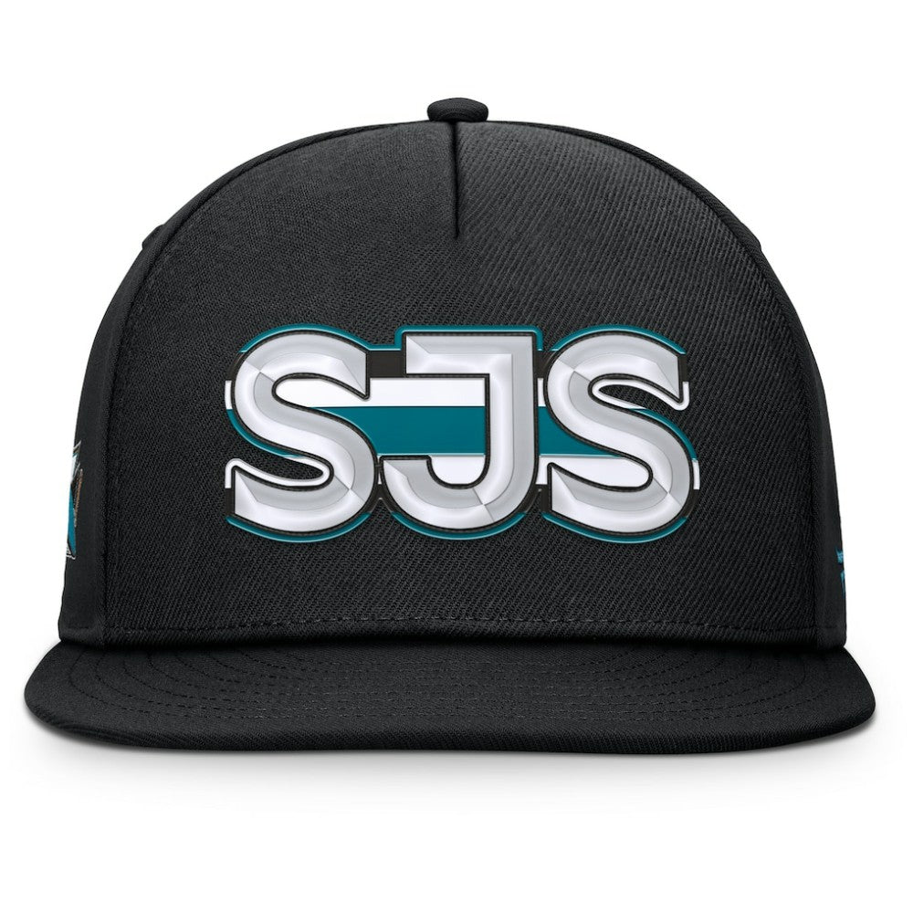 San Jose Sharks Fanatics Authentic Pro Rink Team Code Snapback Hat - Black | US 202498913