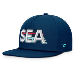 Seattle Kraken Fanatics Authentic Pro Rink Team Code Snapback Hat - Deep Sea Blue | US 202498914