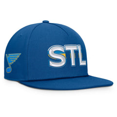 St. Louis Blues Fanatics Authentic Pro Rink Team Code Snapback Hat - Blue | US 202498915