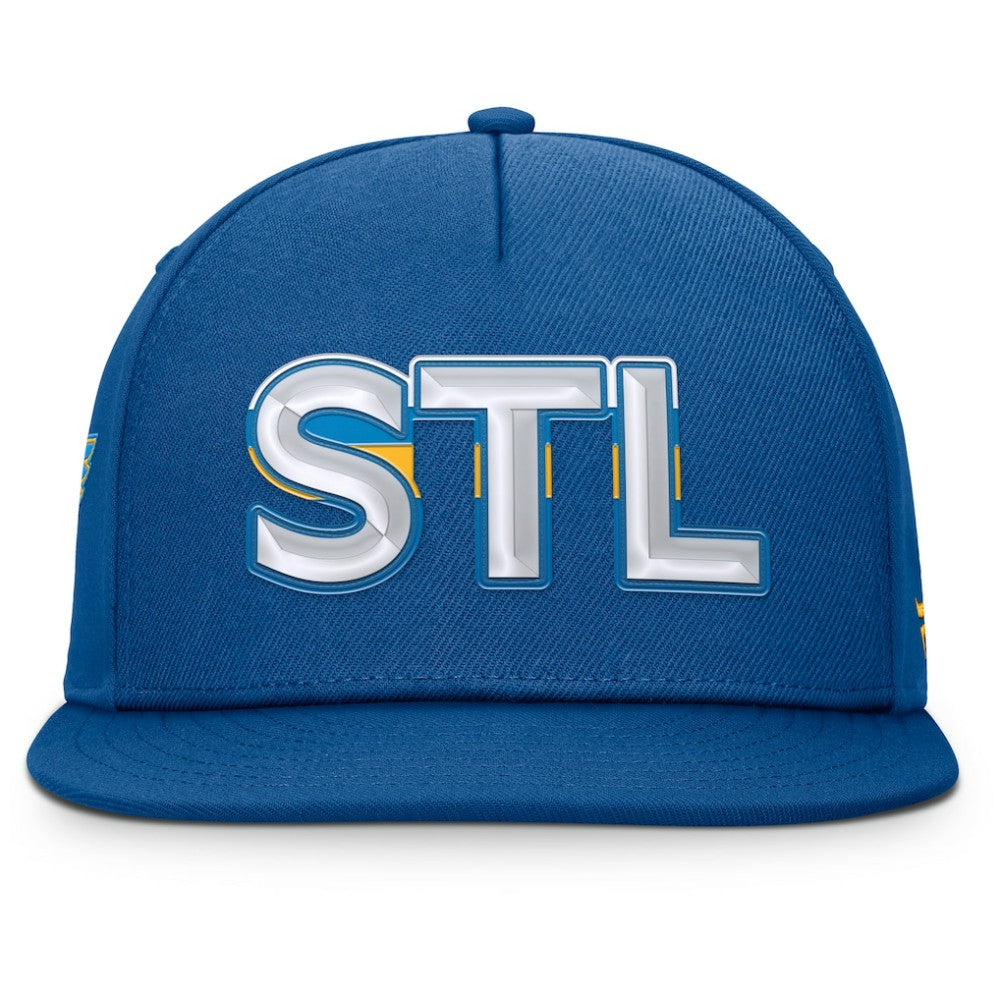 St. Louis Blues Fanatics Authentic Pro Rink Team Code Snapback Hat - Blue | US 202498915