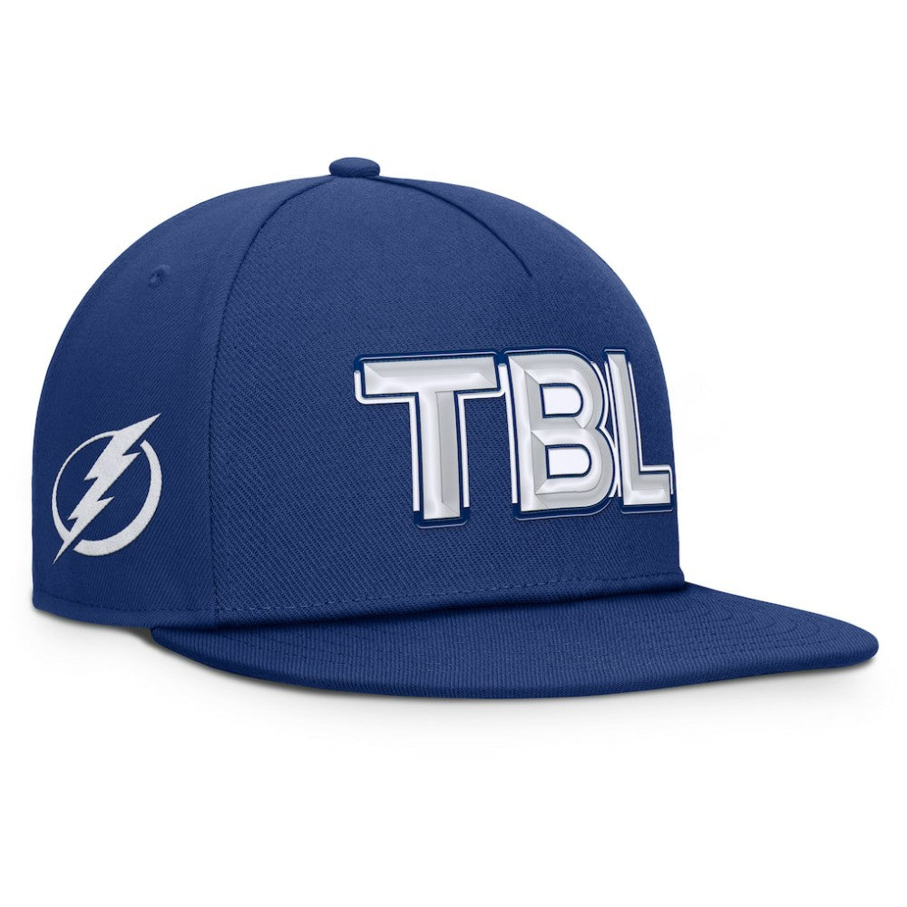 Tampa Bay Lightning Fanatics Authentic Pro Rink Team Code Snapback Hat - Blue | US 202498916