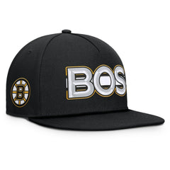 Boston Bruins Fanatics Authentic Pro Rink Team Code Snapback Hat - Black | US 202498923