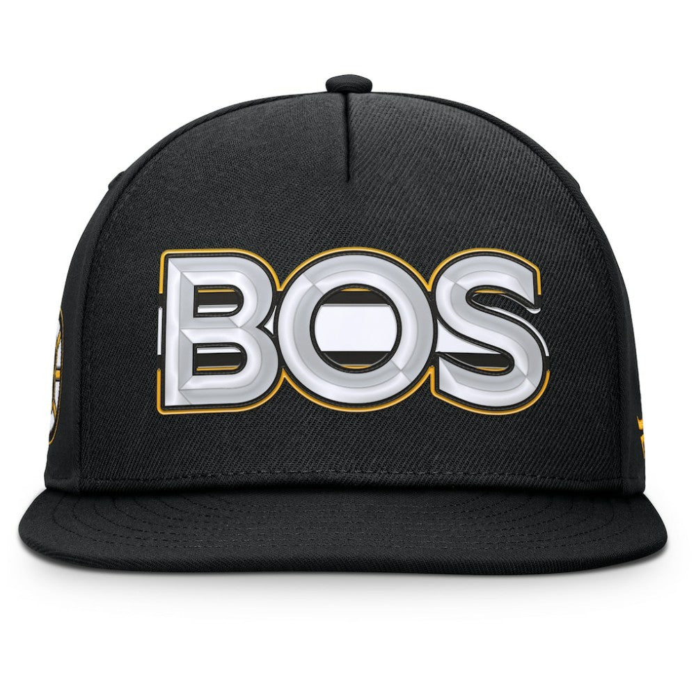 Boston Bruins Fanatics Authentic Pro Rink Team Code Snapback Hat - Black | US 202498923