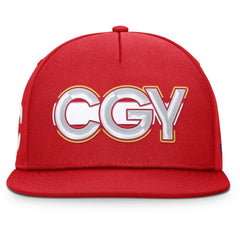 Calgary Flames Fanatics Authentic Pro Rink Team Code Snapback Hat - Red | US 202498925