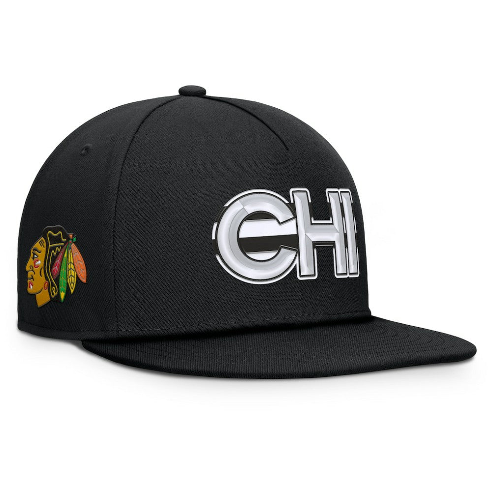 Chicago Blackhawks Fanatics Authentic Pro Rink Team Code Snapback Hat - Black | US 202498927