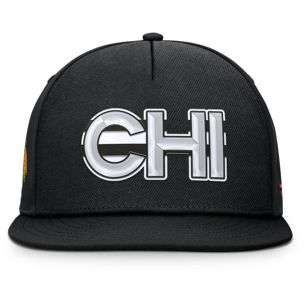 Chicago Blackhawks Fanatics Authentic Pro Rink Team Code Snapback Hat - Black | US 202498927