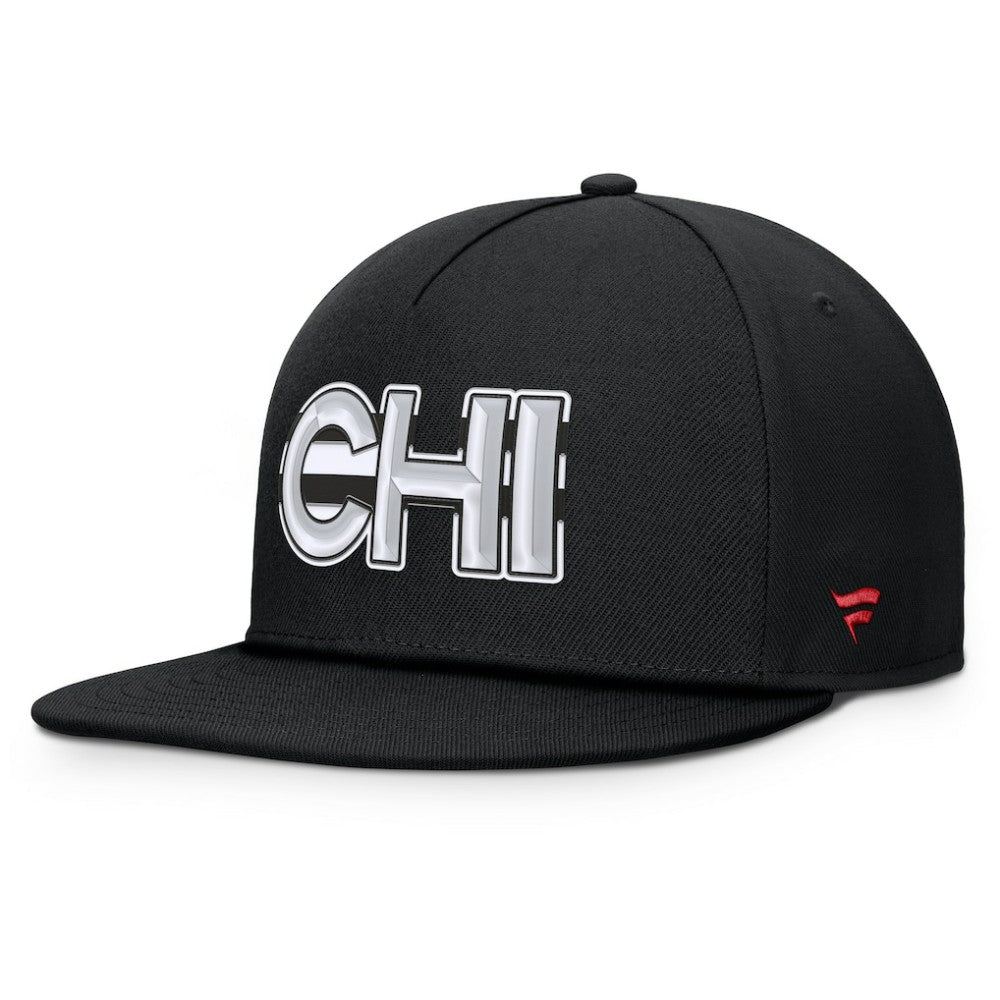 Chicago Blackhawks Fanatics Authentic Pro Rink Team Code Snapback Hat - Black | US 202498927