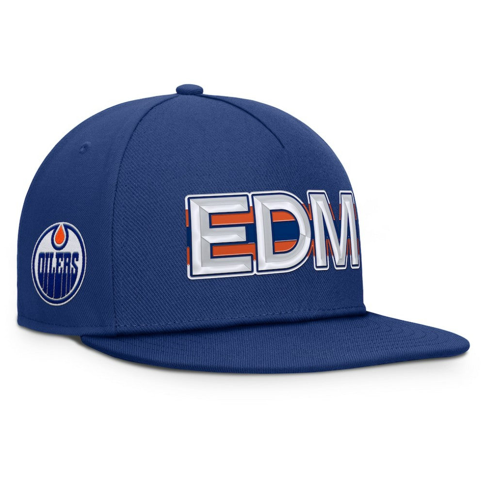 Edmonton Oilers Fanatics Authentic Pro Rink Team Code Snapback Hat - Royal | US 202498928