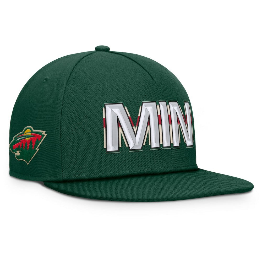 Minnesota Wild Fanatics Authentic Pro Rink Team Code Snapback Hat - Green | US 202498931