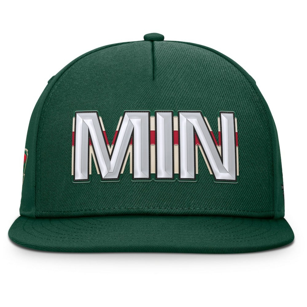 Minnesota Wild Fanatics Authentic Pro Rink Team Code Snapback Hat - Green | US 202498931