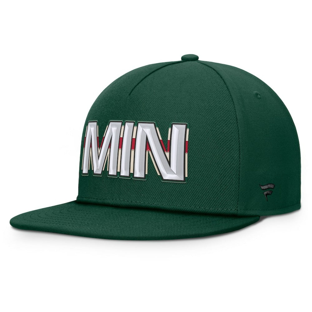 Minnesota Wild Fanatics Authentic Pro Rink Team Code Snapback Hat - Green | US 202498931