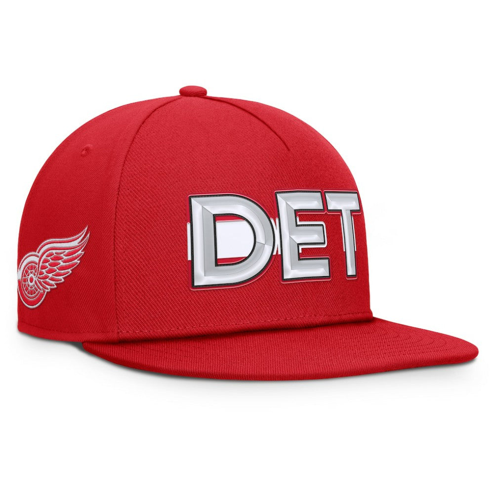 Detroit Red Wings Fanatics Authentic Pro Rink Team Code Snapback Hat - Red | US 202498934