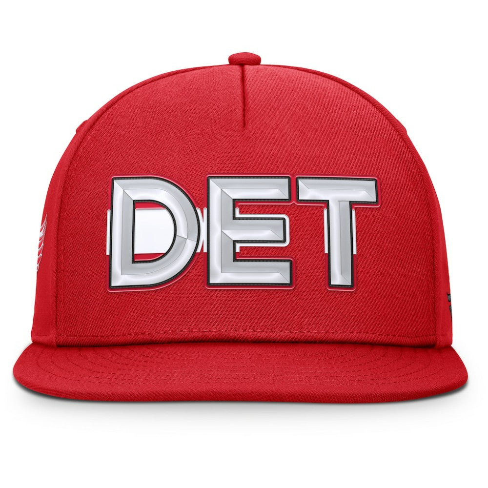 Detroit Red Wings Fanatics Authentic Pro Rink Team Code Snapback Hat - Red | US 202498934