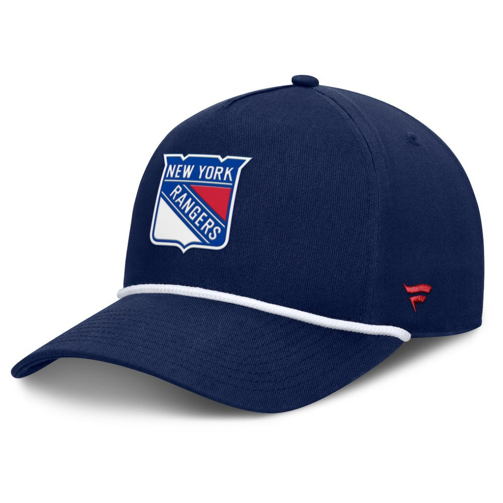 New York Rangers Fanatics Authentic Pro Rink Roper A-Frame Adjustable Hat - Navy | US 202498950