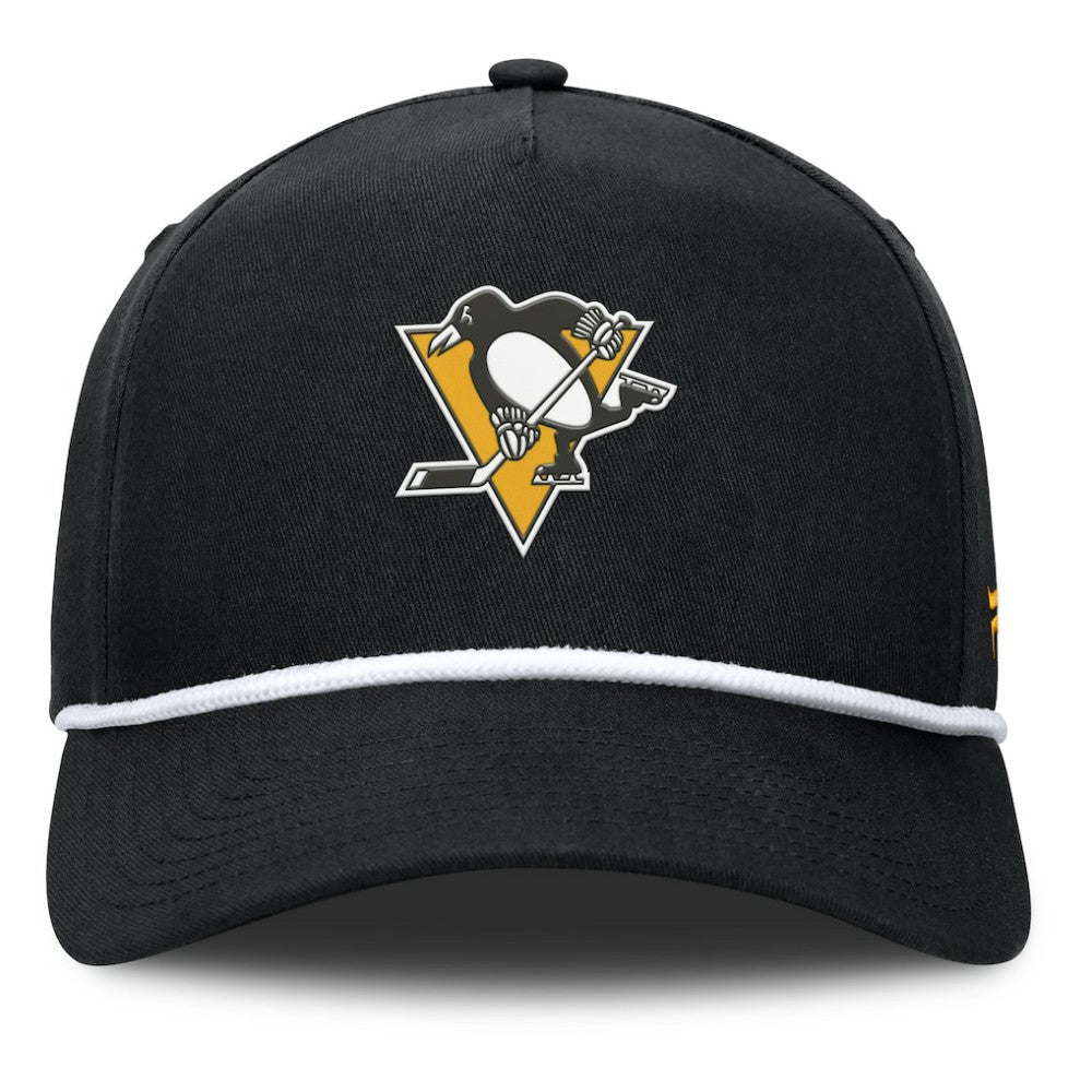 Pittsburgh Penguins Fanatics Authentic Pro Rink Roper A-Frame Adjustable Hat - Black | US 202498954