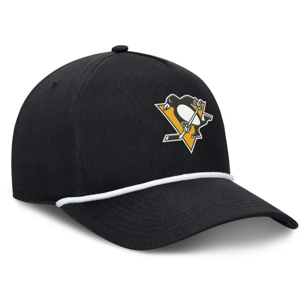 Pittsburgh Penguins Fanatics Authentic Pro Rink Roper A-Frame Adjustable Hat - Black | US 202498954