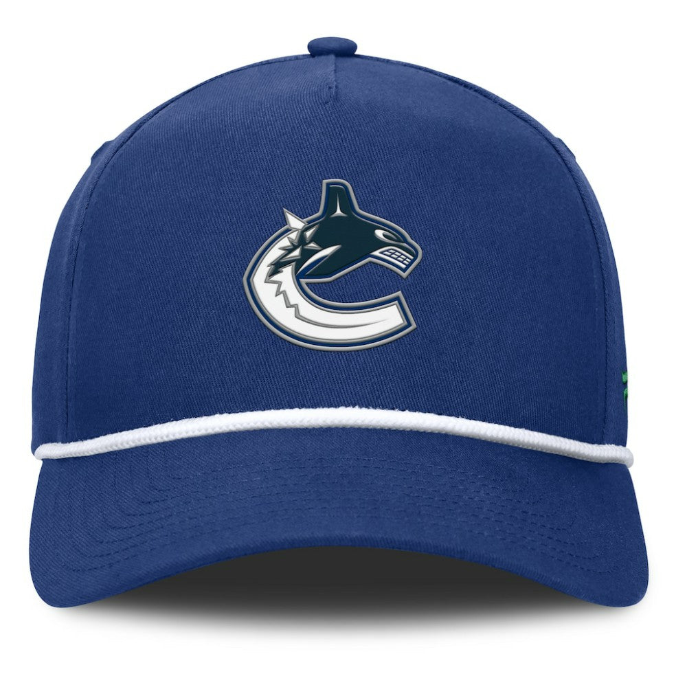 Vancouver Canucks Fanatics Authentic Pro Rink Roper A-Frame Adjustable Hat - Blue | US 202498964