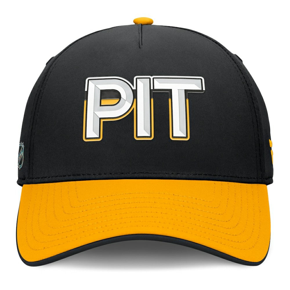 Pittsburgh Penguins Fanatics Authentic Pro Rink Team Code Flex Hat - Black/Gold | US 202498976