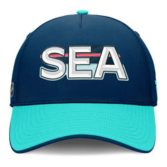 Seattle Kraken Fanatics Authentic Pro Rink Team Code Flex Hat - Deep Sea Blue/Light Blue | US 202498978