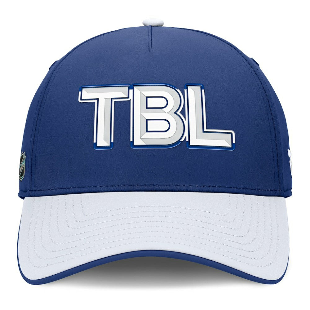 Tampa Bay Lightning Fanatics Authentic Pro Rink Team Code Flex Hat - Blue/White | US 202498980