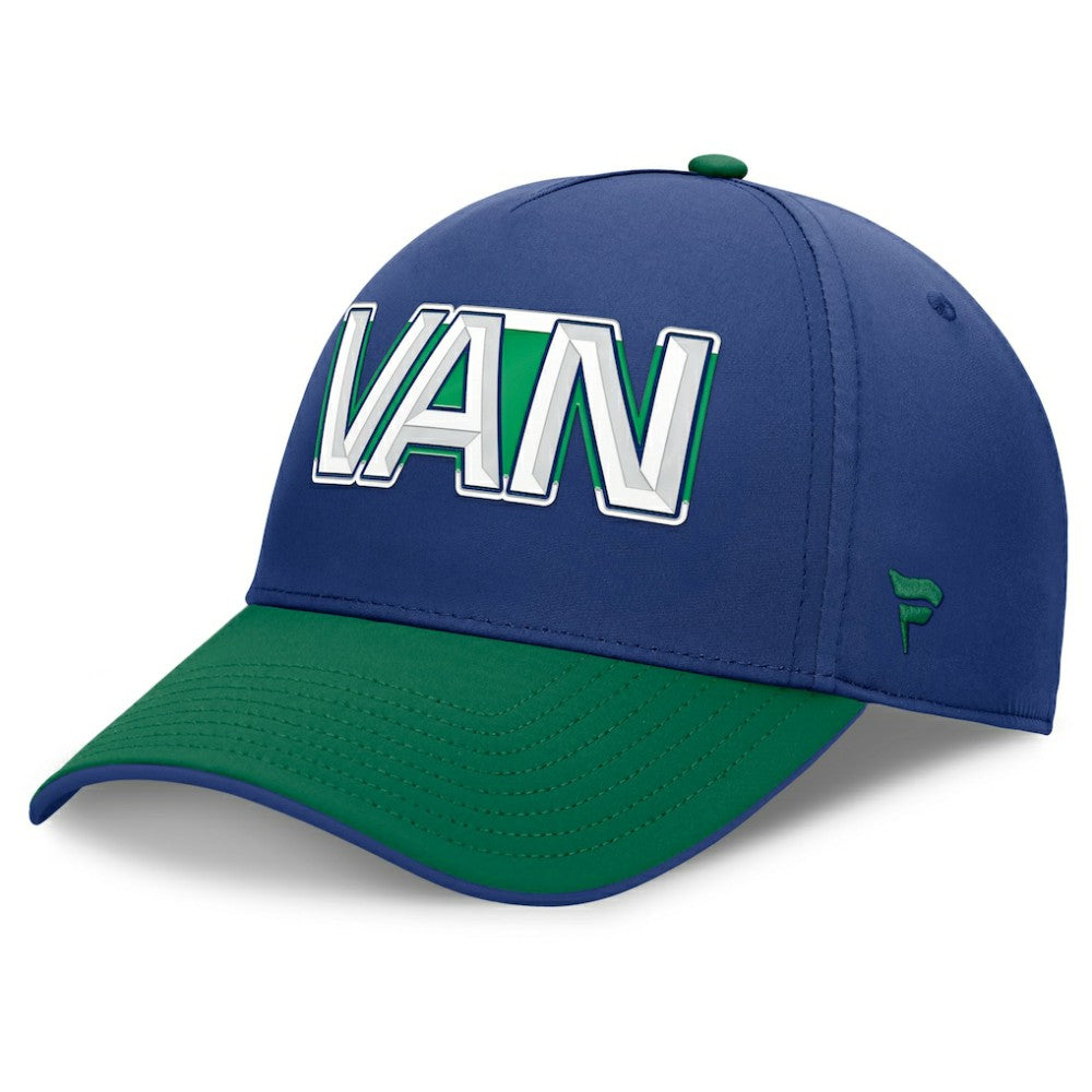 Vancouver Canucks Fanatics Authentic Pro Rink Team Code Flex Hat - Blue/Green | US 202498982