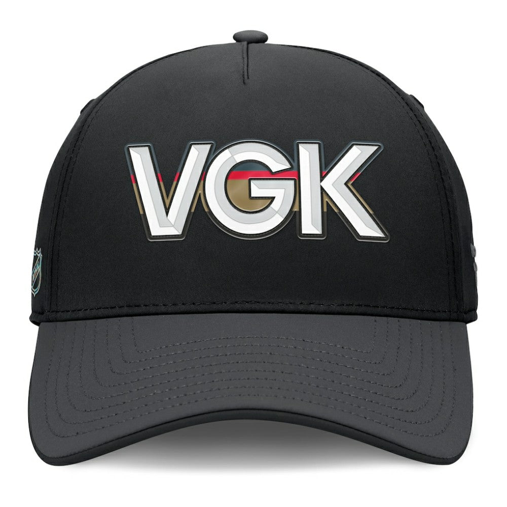 Vegas Golden Knights Fanatics Authentic Pro Rink Team Code Flex Hat - Black/Charcoal | US 202498984