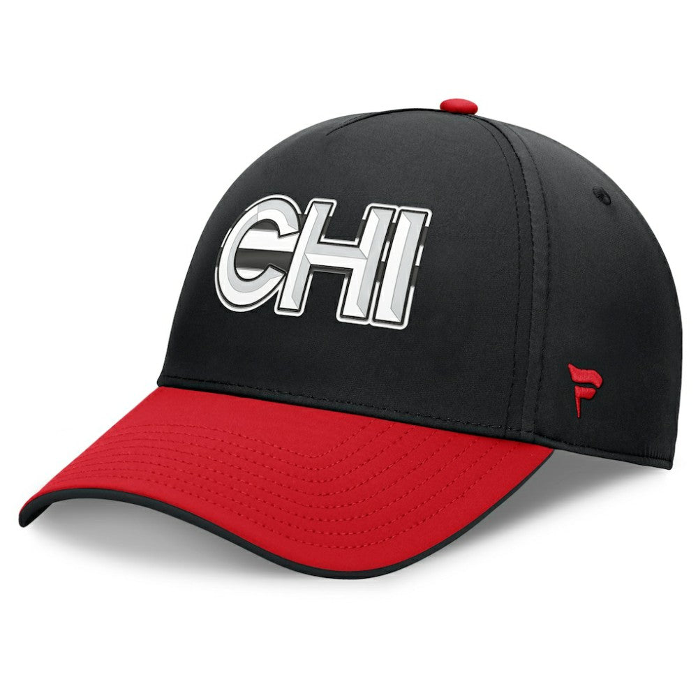 Chicago Blackhawks Fanatics Authentic Pro Rink Team Code Flex Hat - Black/Red | US 202498991