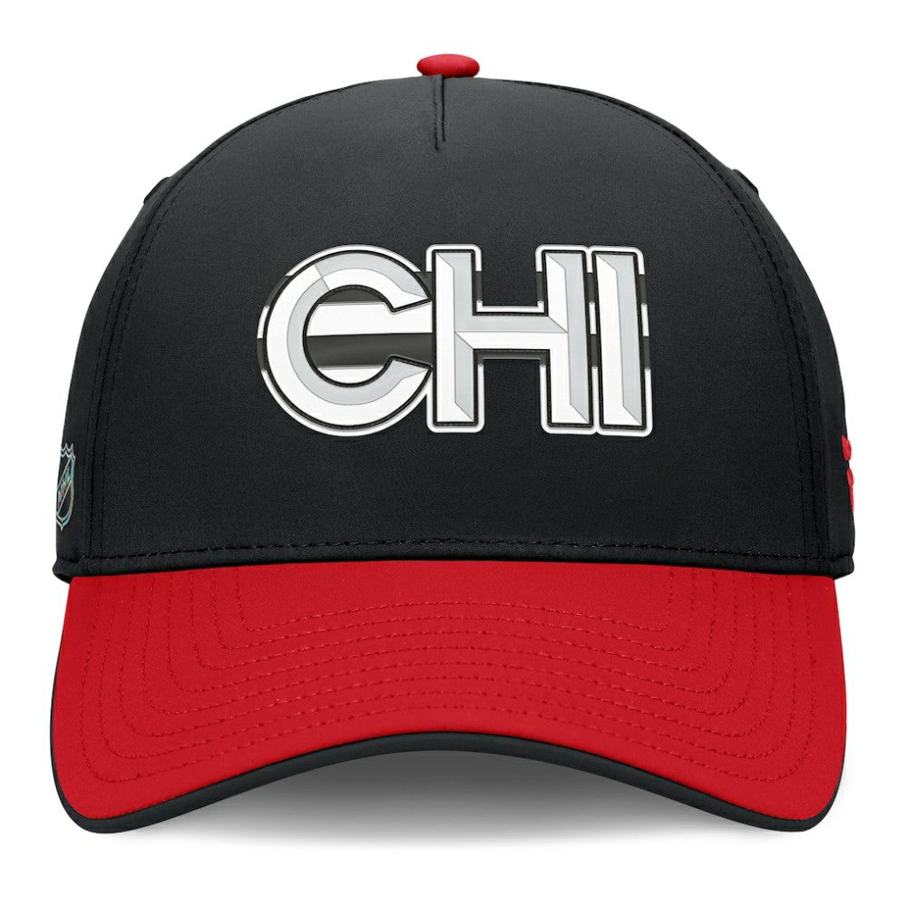 Chicago Blackhawks Fanatics Authentic Pro Rink Team Code Flex Hat - Black/Red | US 202498991
