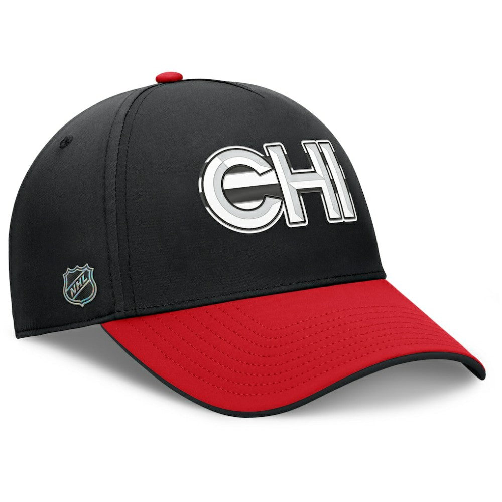Chicago Blackhawks Fanatics Authentic Pro Rink Team Code Flex Hat - Black/Red | US 202498991