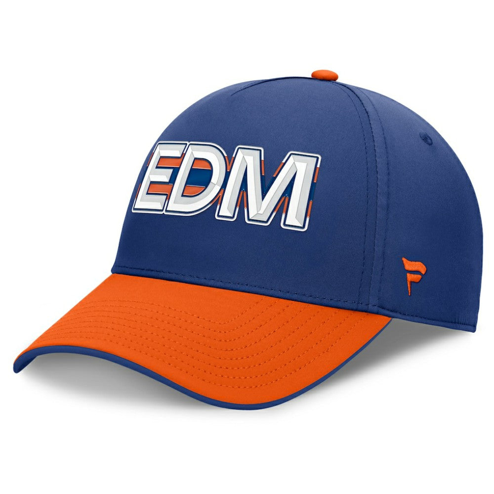 Edmonton Oilers Fanatics Authentic Pro Rink Team Code Flex Hat - Royal/Orange | US 202498992