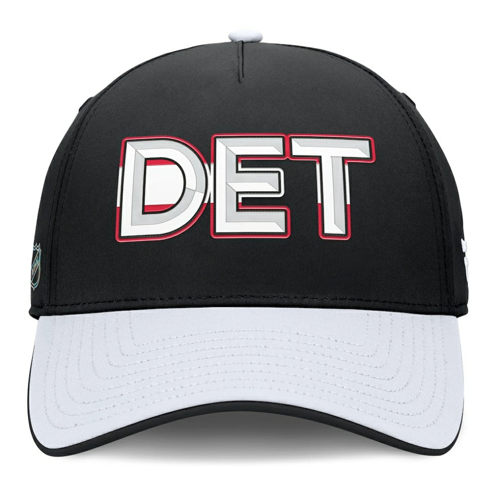 Detroit Red Wings Fanatics Authentic Pro Rink Team Code Flex Hat - Black/White | US 202498995