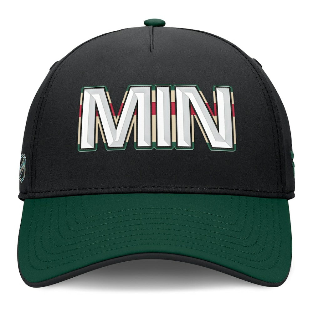 Minnesota Wild Fanatics Authentic Pro Rink Team Code Flex Hat - Black/Green | US 202498998