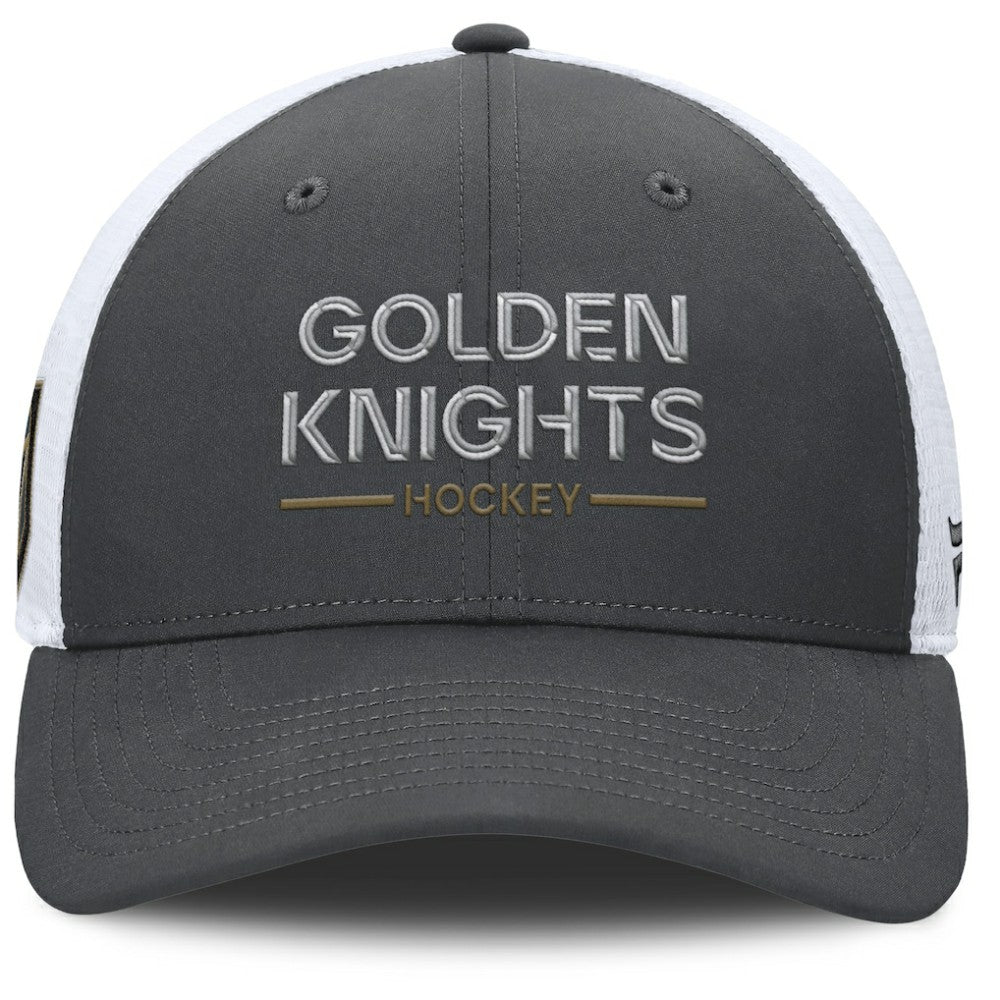 Vegas Golden Knights Fanatics Authentic Pro Rink Lockup Adjustable Trucker Hat - Gray/White | US 202499007