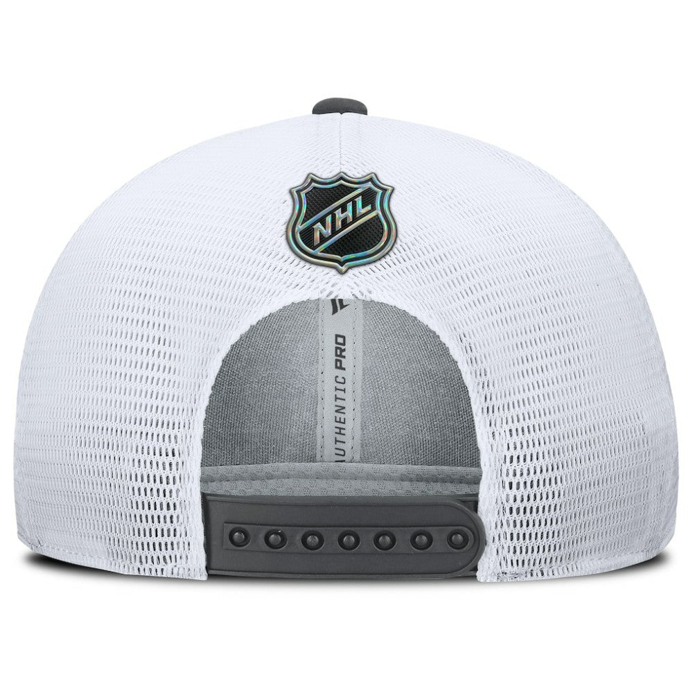 Vegas Golden Knights Fanatics Authentic Pro Rink Lockup Adjustable Trucker Hat - Gray/White | US 202499007