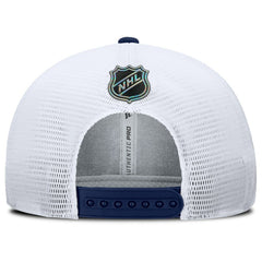 New York Rangers Fanatics Authentic Pro Rink Lockup Adjustable Trucker Hat - Navy/White | US 202499011