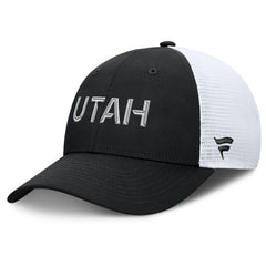 Utah Mammoth Fanatics Authentic Pro Rink Lockup Adjustable Trucker Hat - Black/White | US 202499012