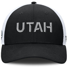 Utah Mammoth Fanatics Authentic Pro Rink Lockup Adjustable Trucker Hat - Black/White | US 202499012