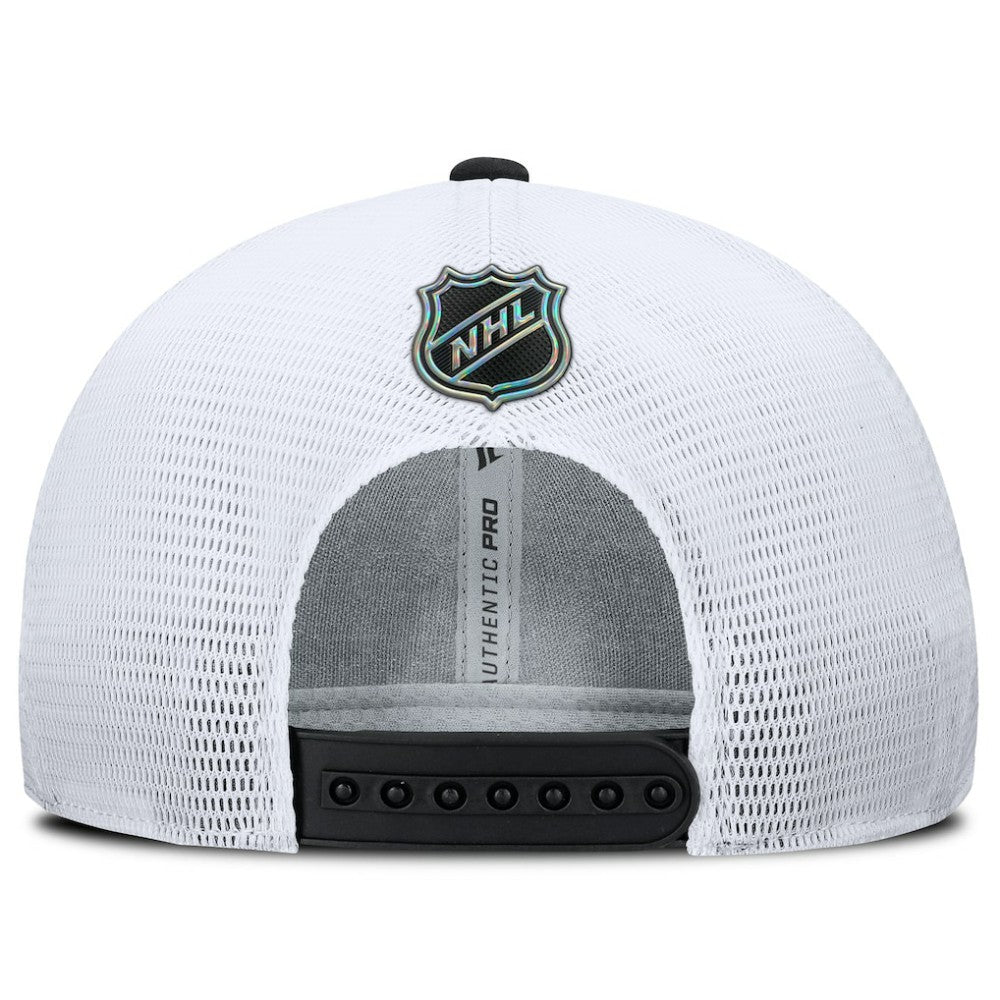 Utah Mammoth Fanatics Authentic Pro Rink Lockup Adjustable Trucker Hat - Black/White | US 202499012
