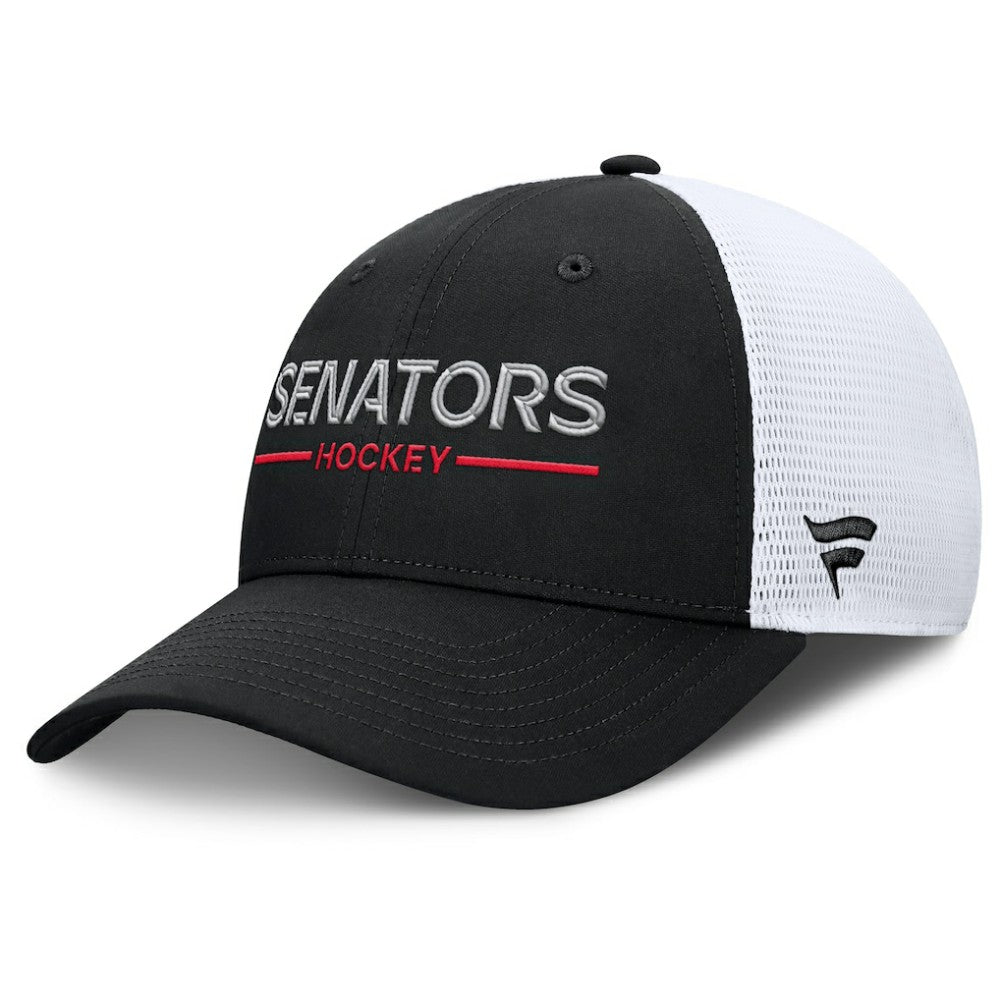 Ottawa Senators Fanatics Authentic Pro Rink Lockup Adjustable Trucker Hat - Black/White | US 202499013