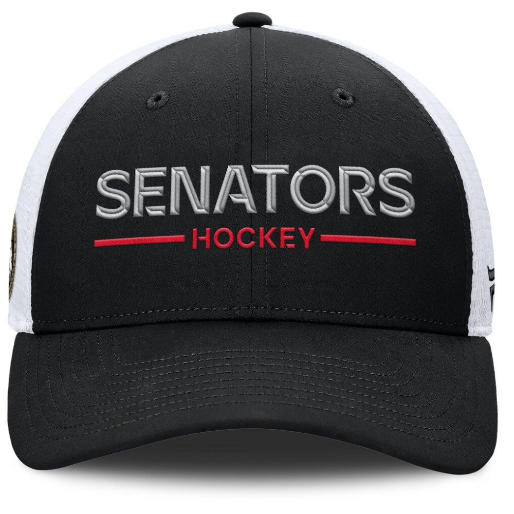 Ottawa Senators Fanatics Authentic Pro Rink Lockup Adjustable Trucker Hat - Black/White | US 202499013