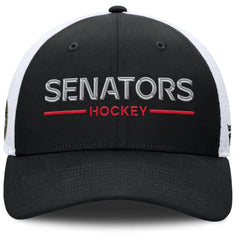 Ottawa Senators Fanatics Authentic Pro Rink Lockup Adjustable Trucker Hat - Black/White | US 202499013