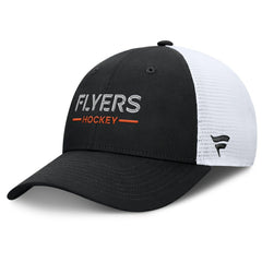 Philadelphia Flyers Fanatics Authentic Pro Rink Lockup Adjustable Trucker Hat - Black/White | US 202499015