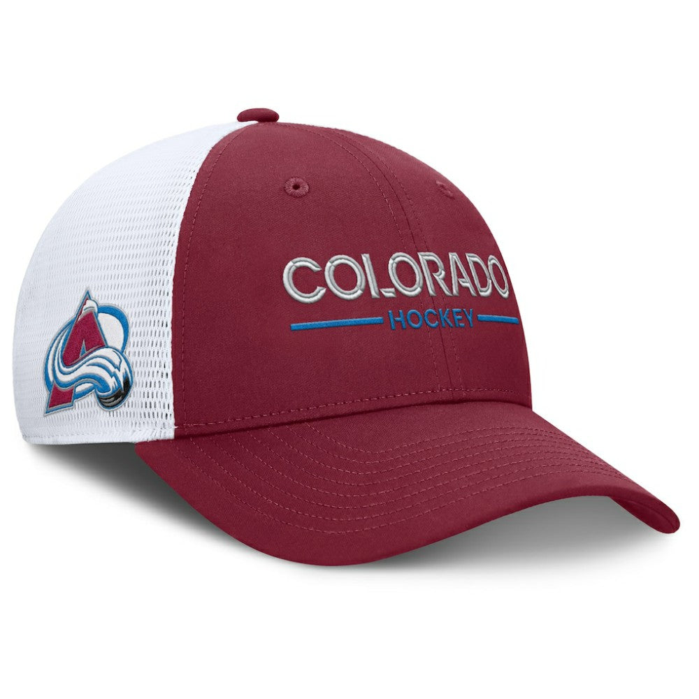 Colorado Avalanche Fanatics Authentic Pro Rink Lockup Adjustable Trucker Hat - Burgundy/White | US 202499019